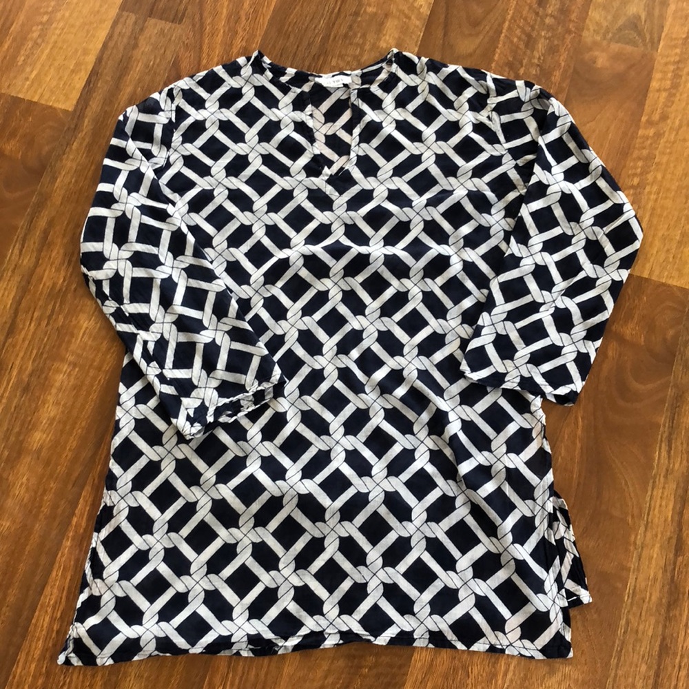 Nautical beach bathing suit tunic cover up